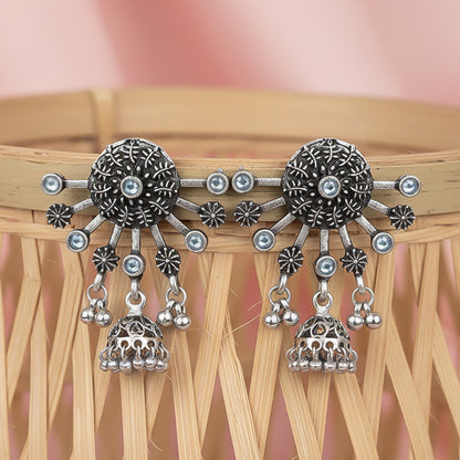 Slays and rays jhumki earrings (White)