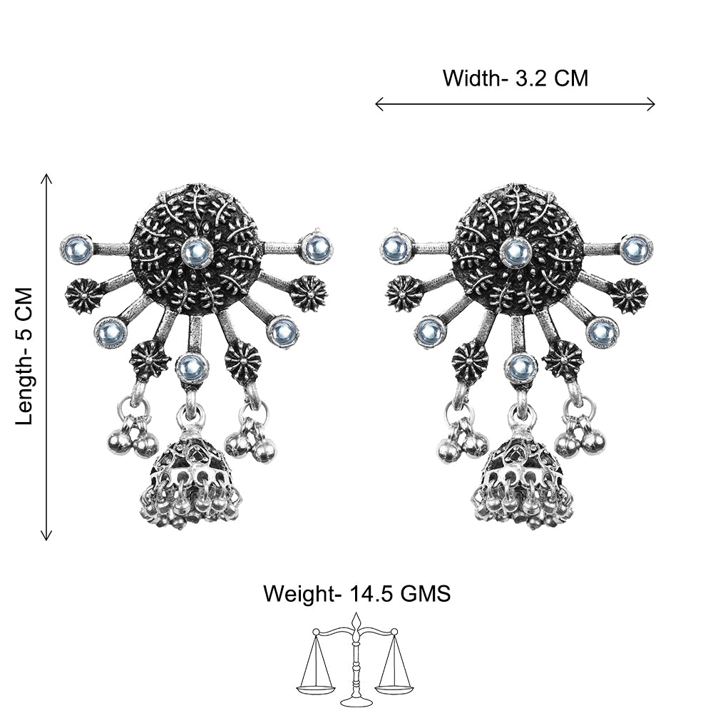 Slays and rays jhumki earrings (White)