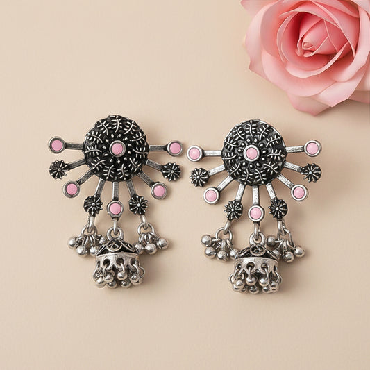 Slays and rays jhumki earrings (Baby Pink)