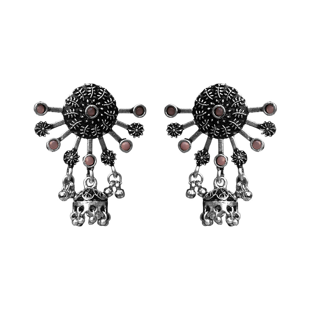 Slays and rays jhumki earrings (Baby Pink)