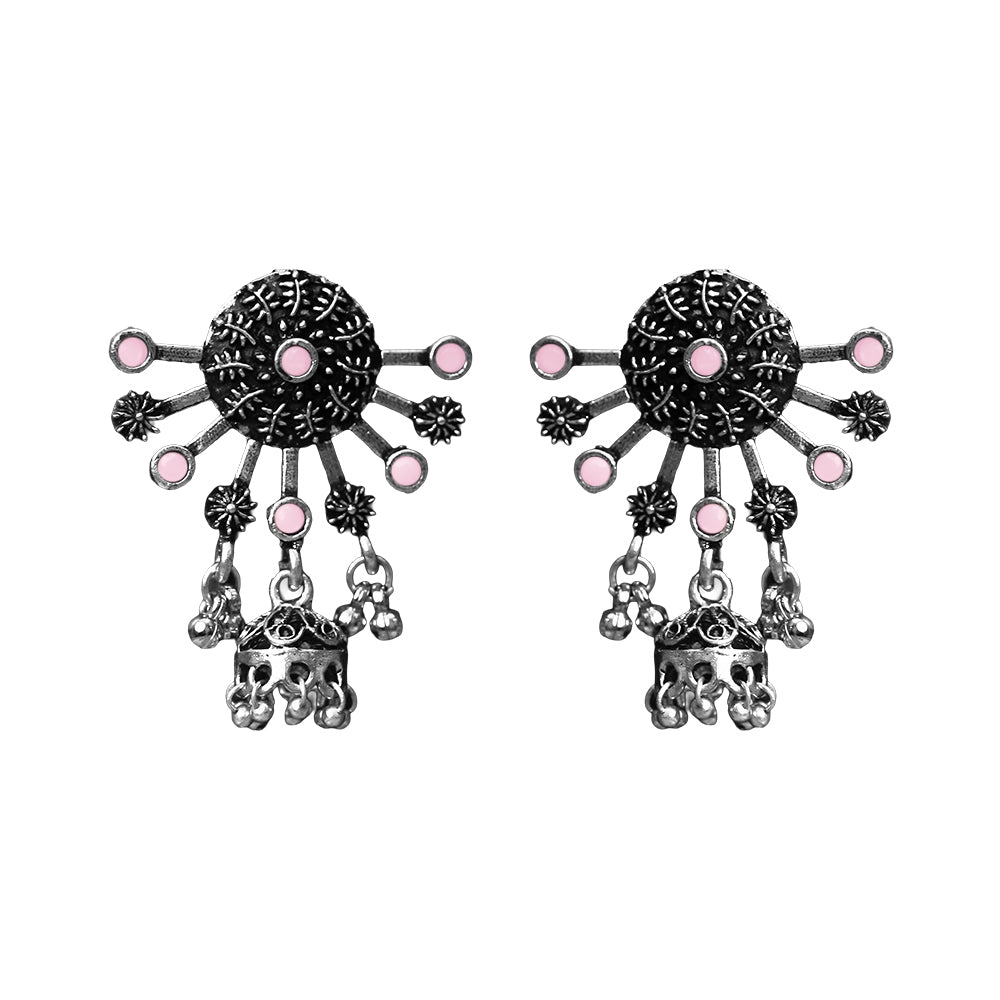 Slays and rays jhumki earrings (Baby Pink)