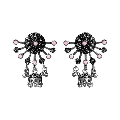 Slays and rays jhumki earrings (Baby Pink)