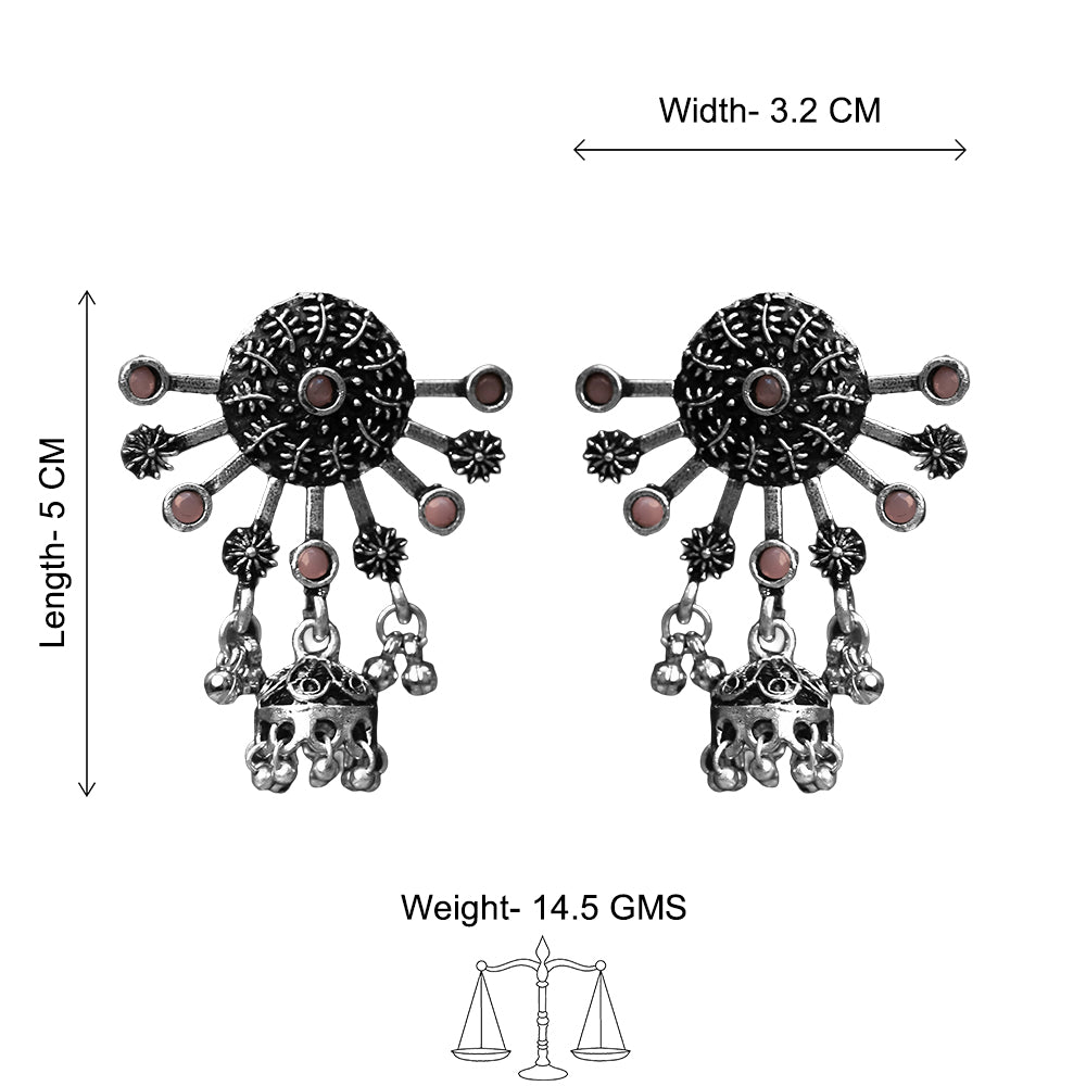 Slays and rays jhumki earrings (Baby Pink)