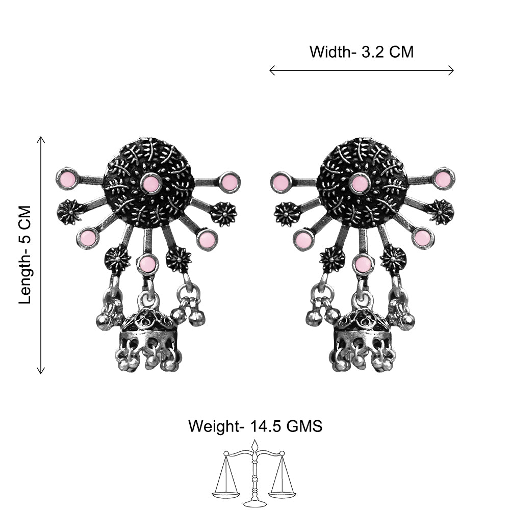 Slays and rays jhumki earrings (Baby Pink)