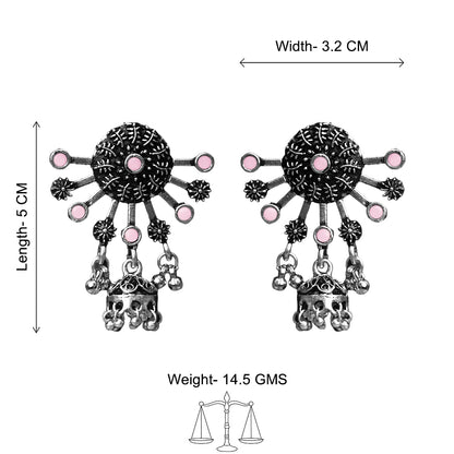 Slays and rays jhumki earrings (Baby Pink)