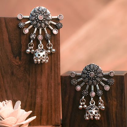 Slays and rays jhumki earrings (Baby Pink)
