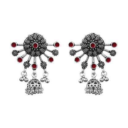 Slays and rays jhumki earrings (Dark Maroon)