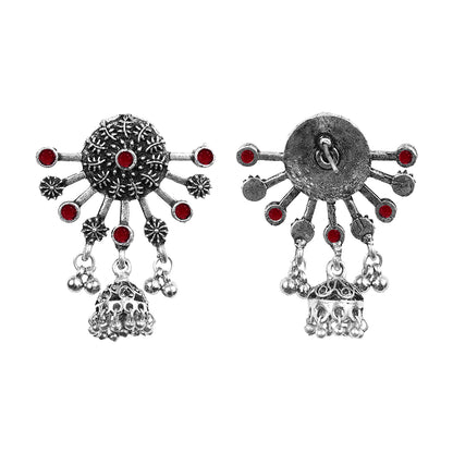 Slays and rays jhumki earrings (Dark Maroon)
