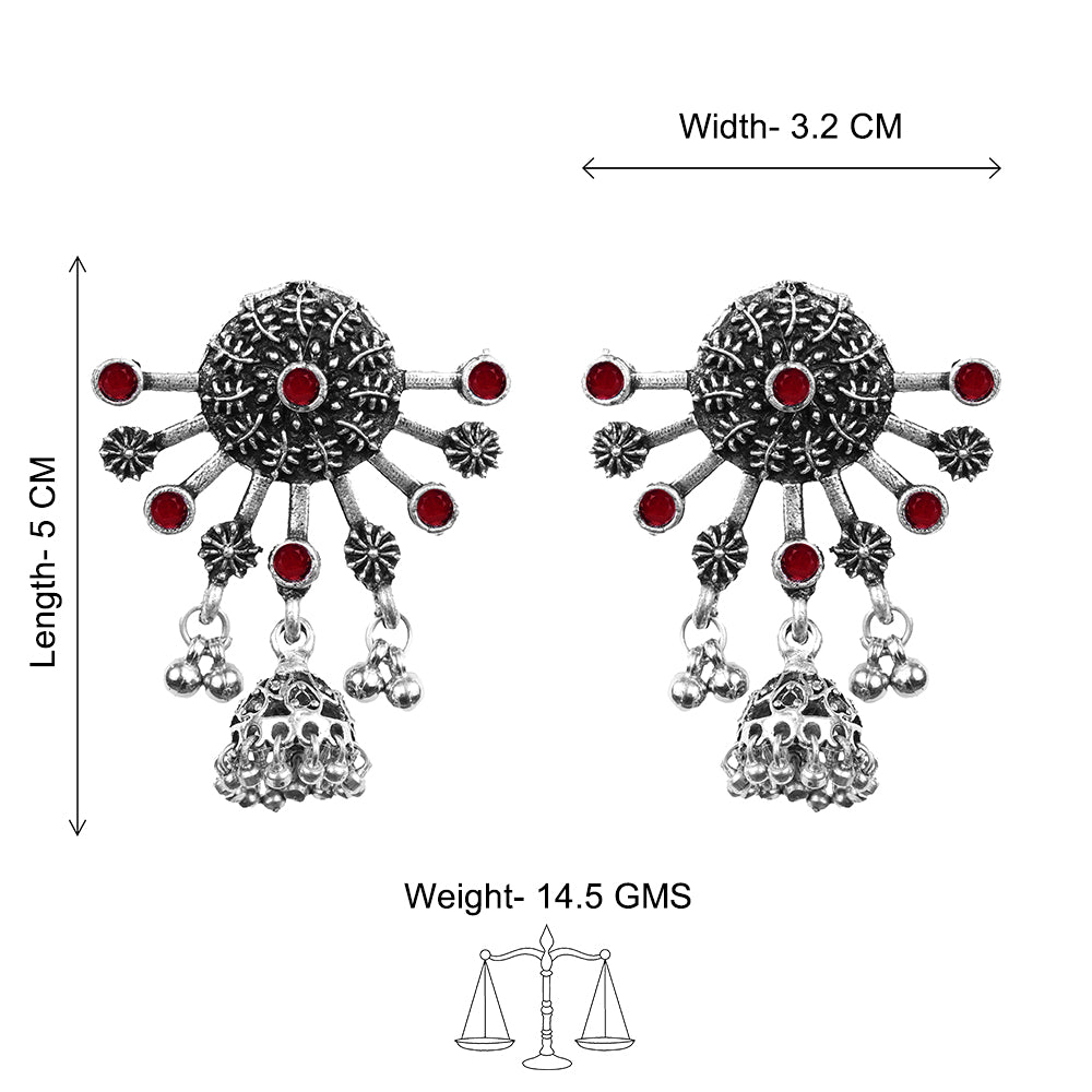 Slays and rays jhumki earrings (Dark Maroon)