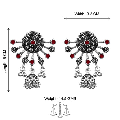 Slays and rays jhumki earrings (Dark Maroon)