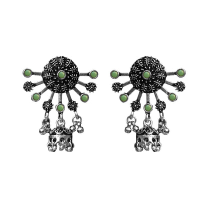 Slays and rays jhumki earrings (Pista)