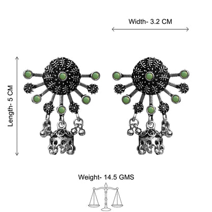 Slays and rays jhumki earrings (Pista)