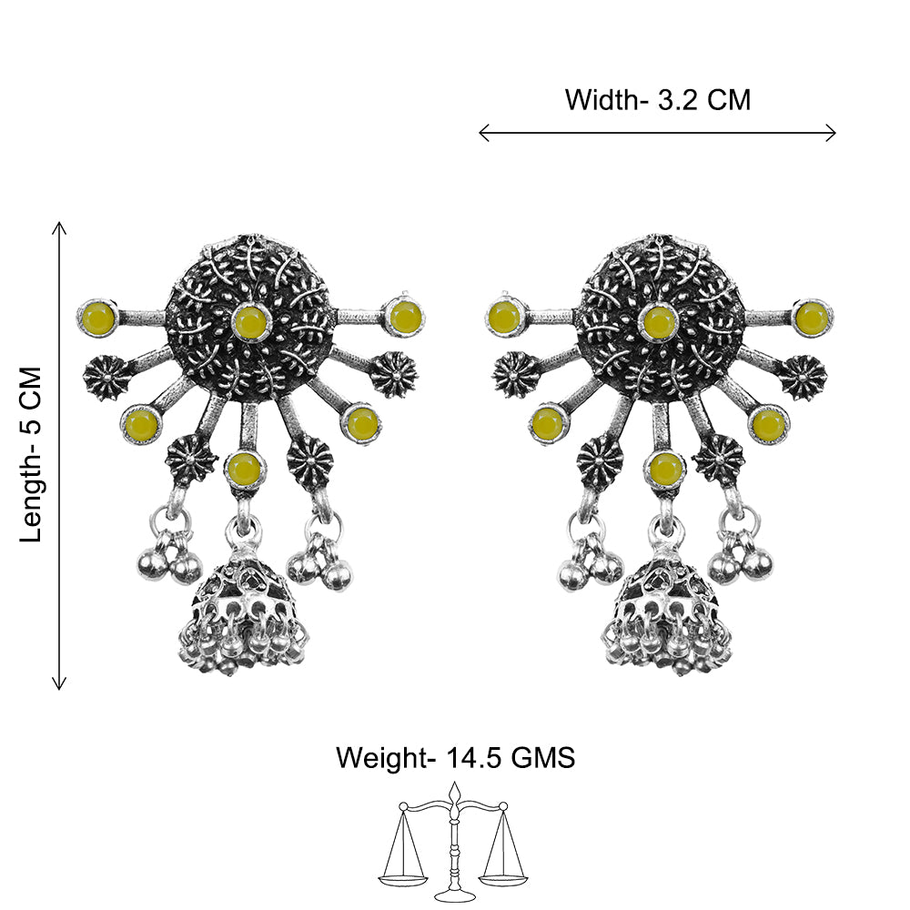 Slays and rays jhumki earrings (Yellow)