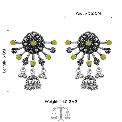 Slays and rays jhumki earrings (Yellow)