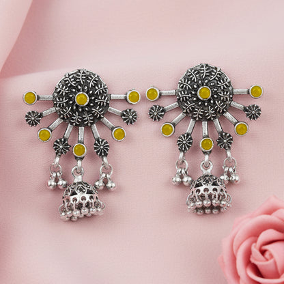 Slays and rays jhumki earrings (Yellow)