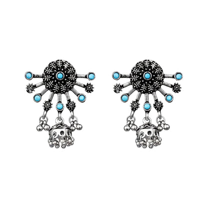 Slays and rays jhumki earrings (Sky Blue)