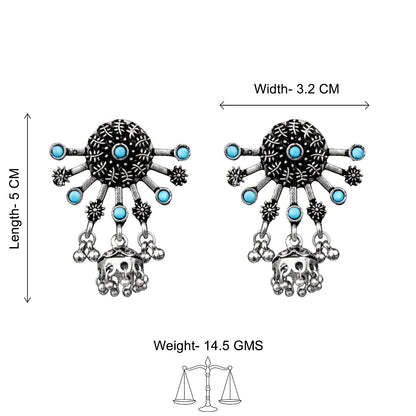 Slays and rays jhumki earrings (Sky Blue)