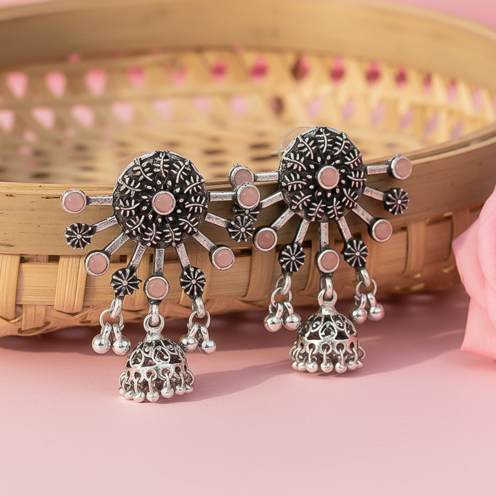 Slays and rays jhumki earrings (Light Orange)