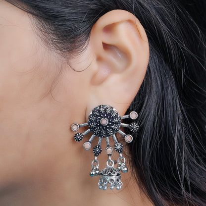 Slays and rays jhumki earrings (Light Orange)