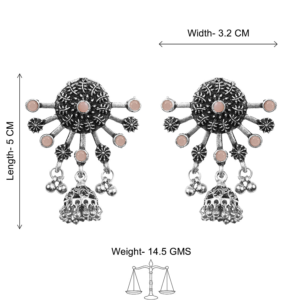 Slays and rays jhumki earrings (Light Orange)