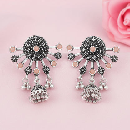Slays and rays jhumki earrings (Light Orange)