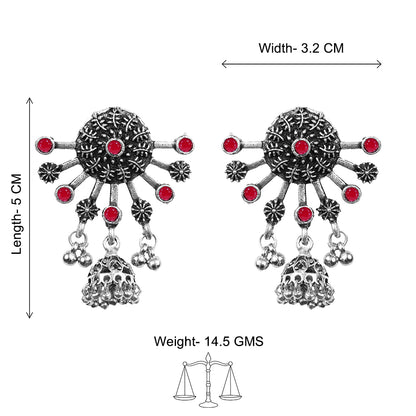 Slays and rays jhumki earrings (Dark Red)