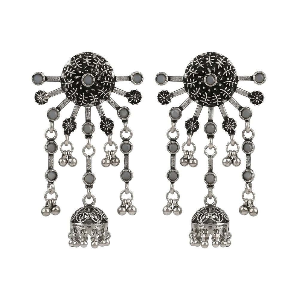 Slays and rays jhumki earrings (Grey)