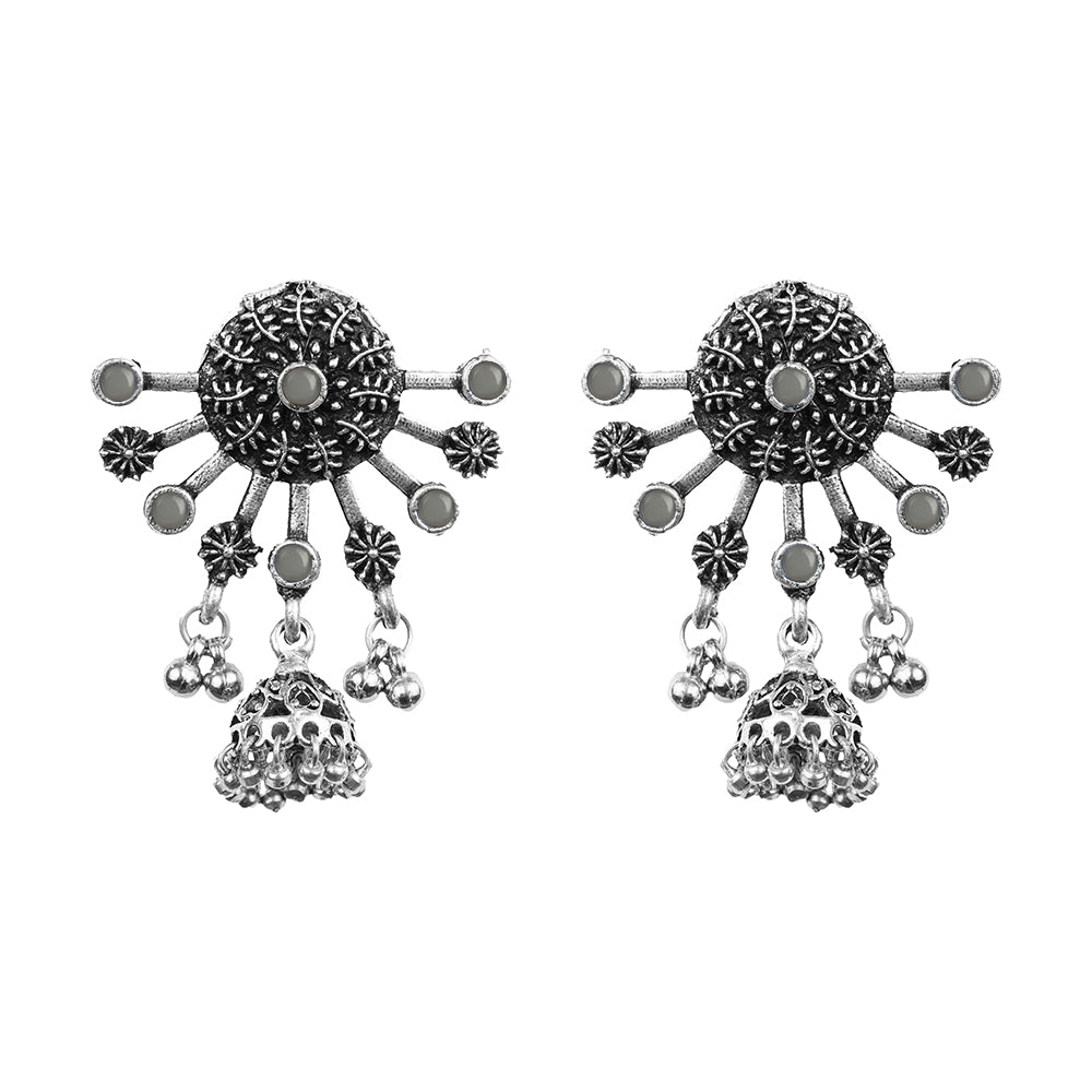 Slays and rays jhumki earrings (Grey)