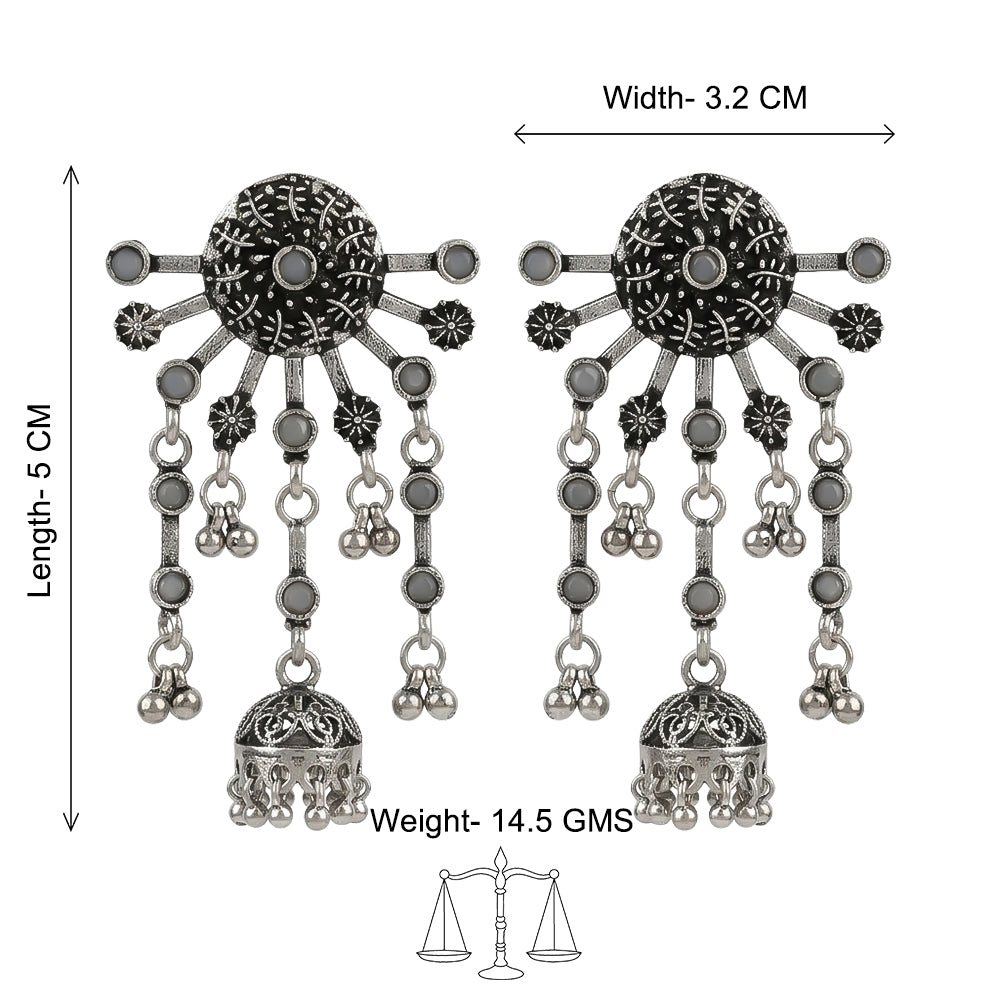 Slays and rays jhumki earrings (Grey)