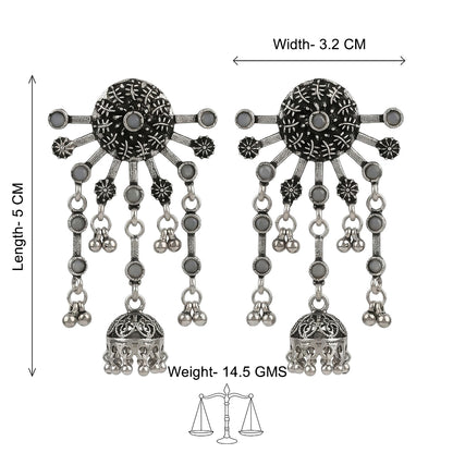 Slays and rays jhumki earrings (Grey)