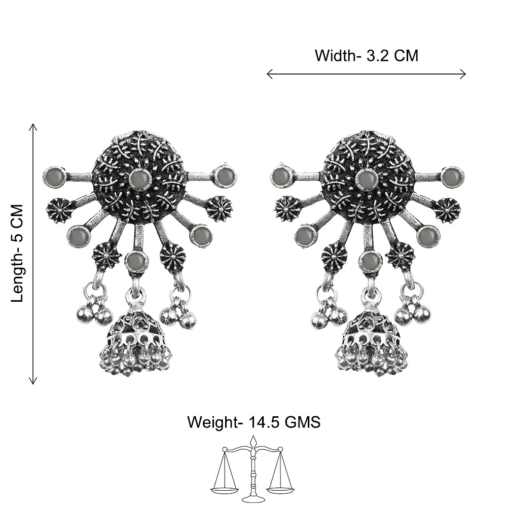 Slays and rays jhumki earrings (Grey)