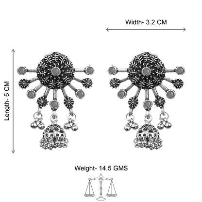 Slays and rays jhumki earrings (Grey)
