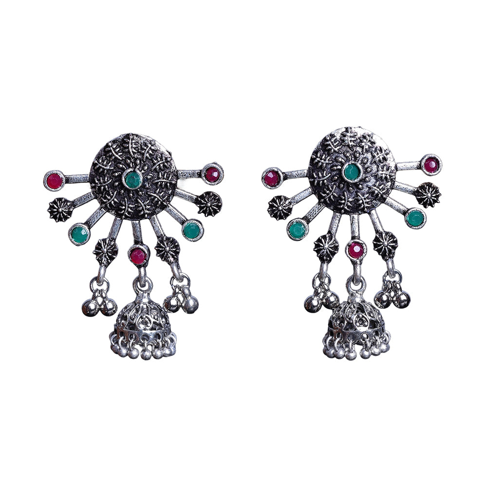 Slays and rays jhumki earrings (Multicolored)