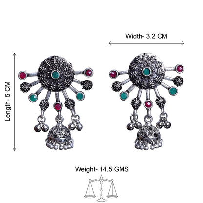 Slays and rays jhumki earrings (Multicolored)
