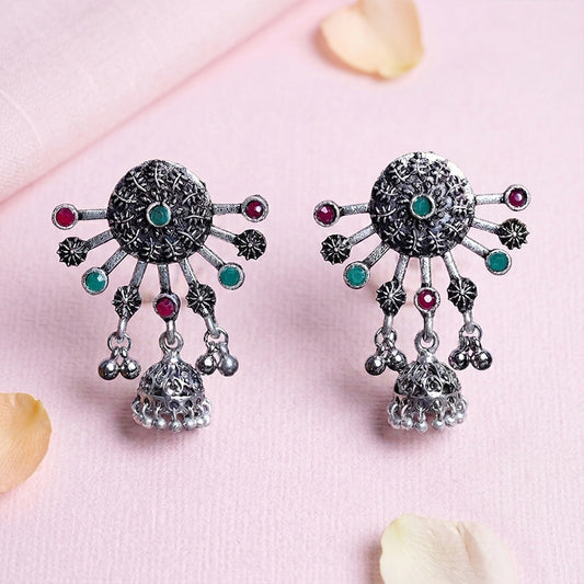 Slays and rays jhumki earrings (Multicolored)