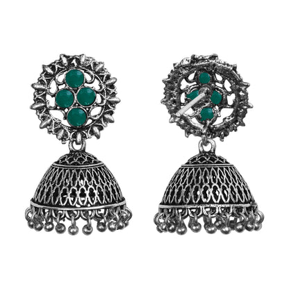 Classic chandlier Jhumka earrings (Green)