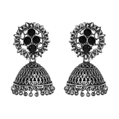 Classic chandlier Jhumka earrings (Black)