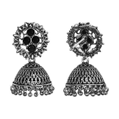 Classic chandlier Jhumka earrings (Black)