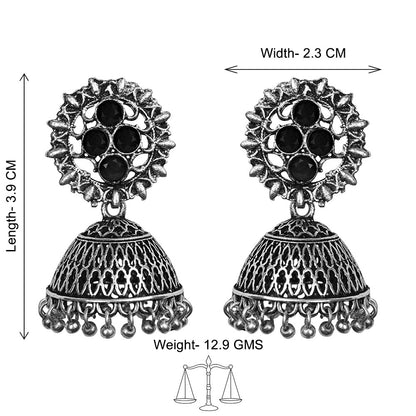 Classic chandlier Jhumka earrings (Black)