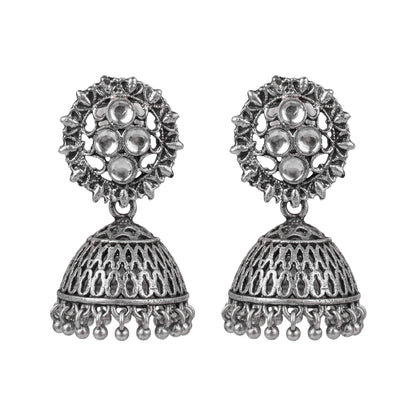 Classic chandlier Jhumka earrings (White)
