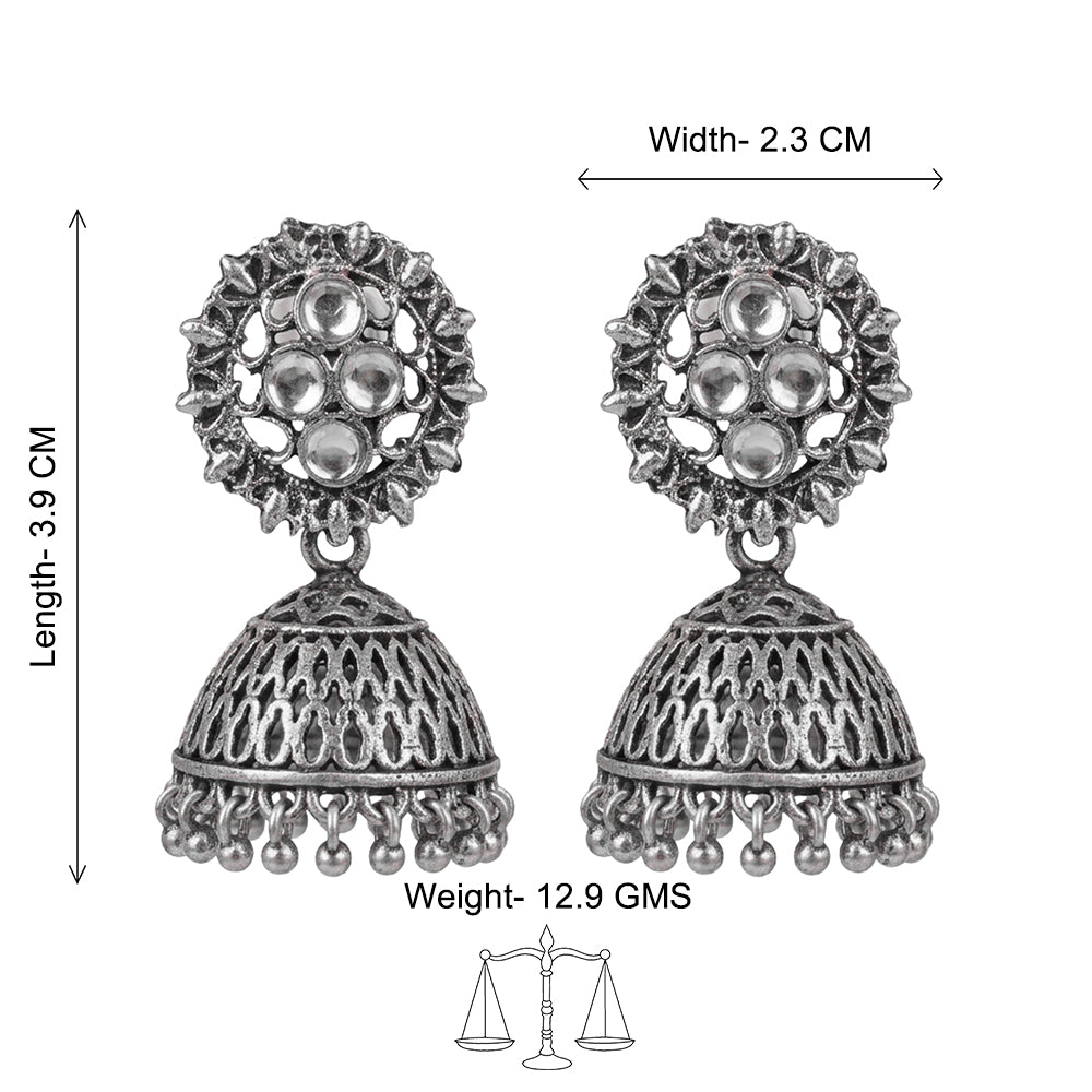 Classic chandlier Jhumka earrings (White)