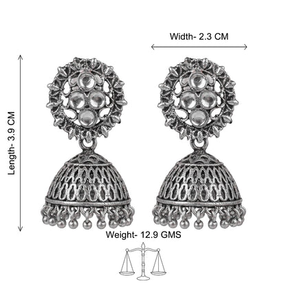 Classic chandlier Jhumka earrings (White)
