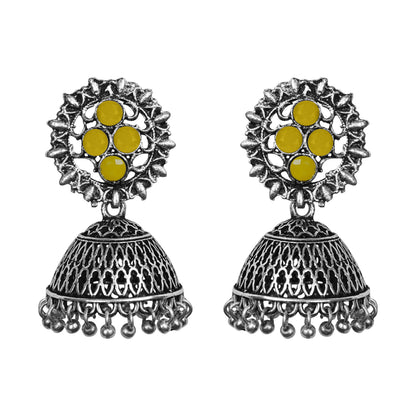 Classic chandlier Jhumka earrings (Yellow)