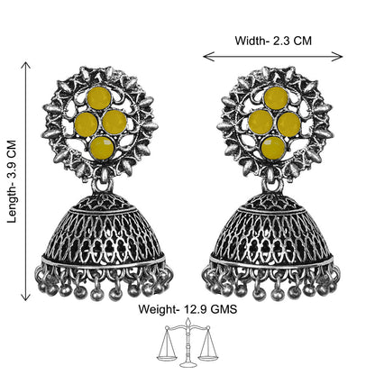 Classic chandlier Jhumka earrings (Yellow)
