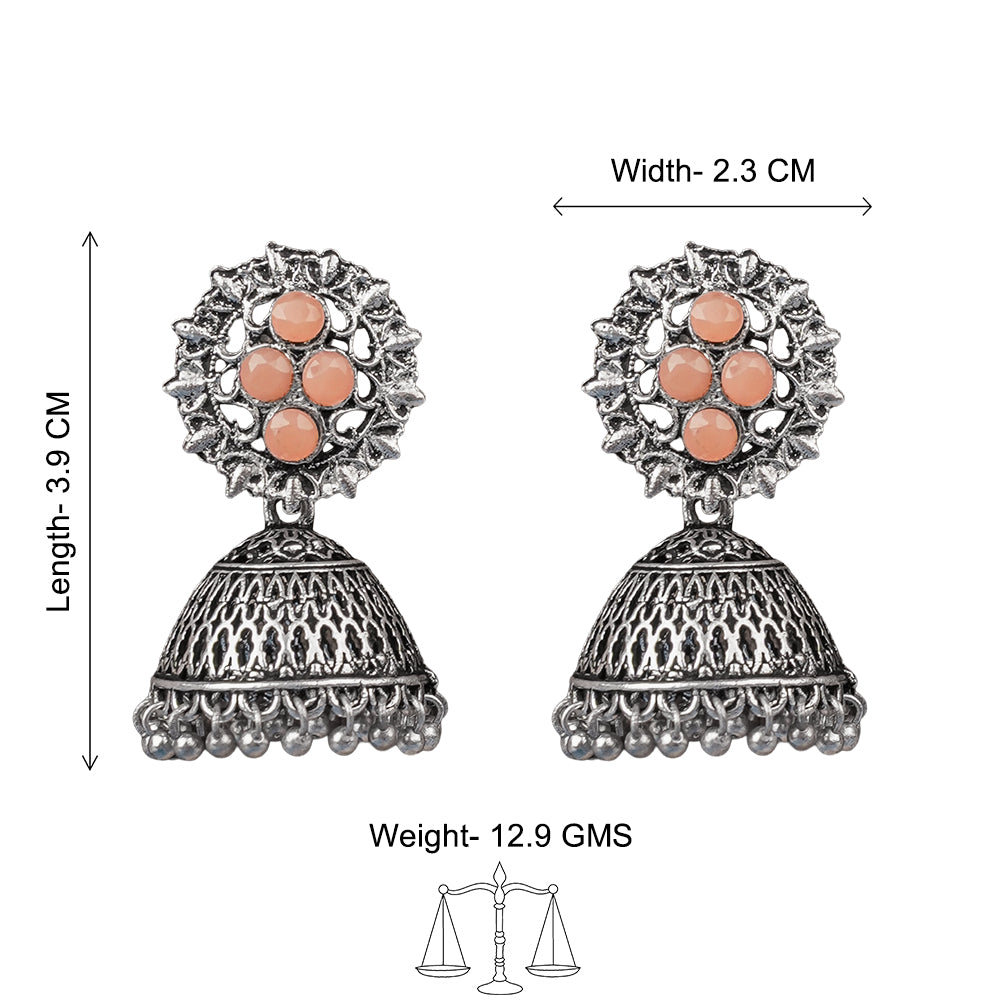 Classic chandlier Jhumka earrings (Light Orange)