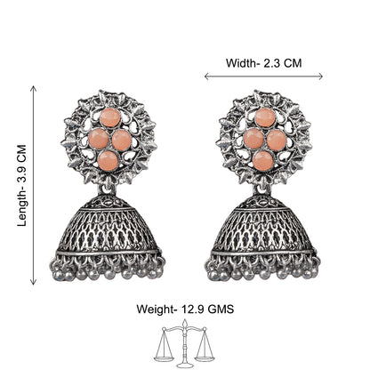 Classic chandlier Jhumka earrings (Light Orange)
