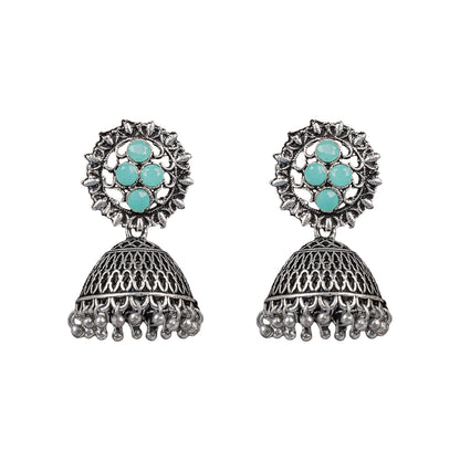 Classic chandlier Jhumka earrings (Mint)