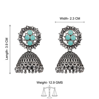 Classic chandlier Jhumka earrings (Mint)