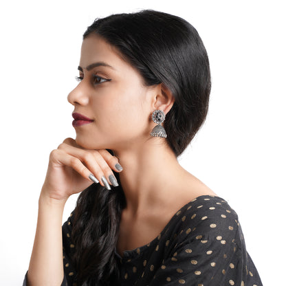 Classic chandlier Jhumka earrings (Black)