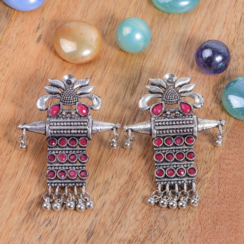 Bindaas Boho dangler earrings (Red)